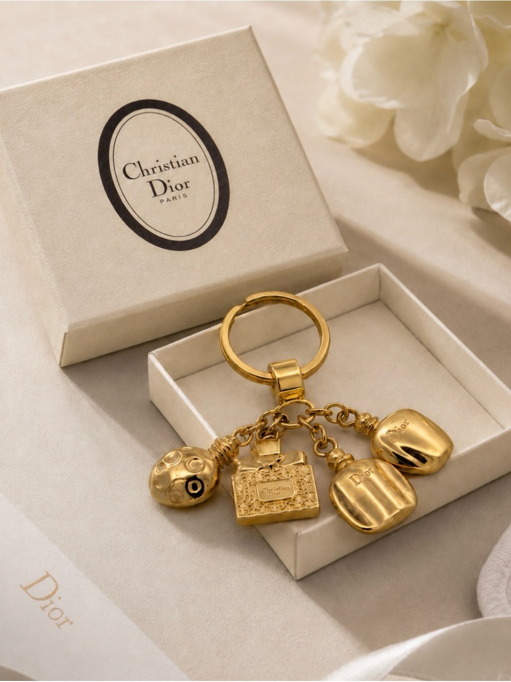 Christian Dior Gold Multi-bag or key Charm New in Box